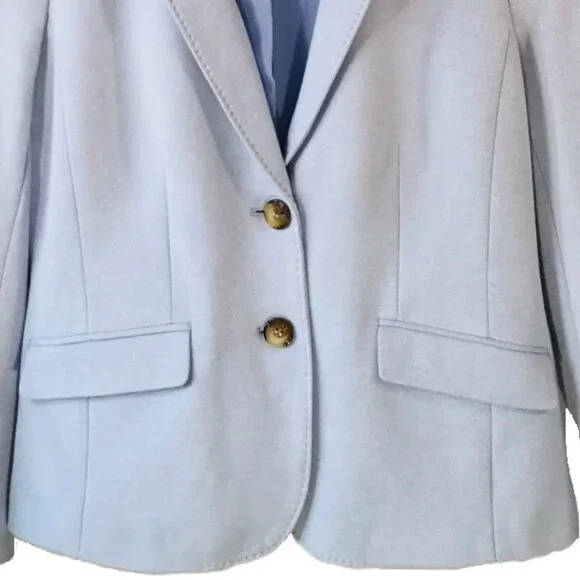 Talbots Petite Aberdeen Knit Piqué Blazer – Size 8P – Light Blue - Picture 5 of 11